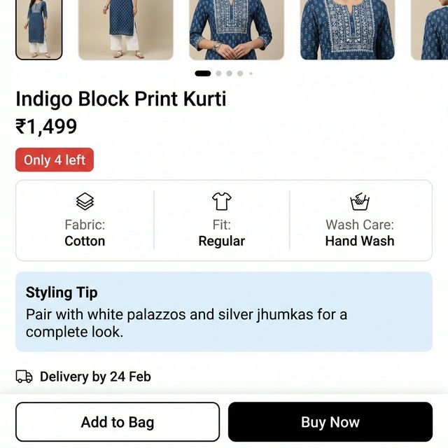 Product page optimization checklist with urgency triggers and delivery estimation